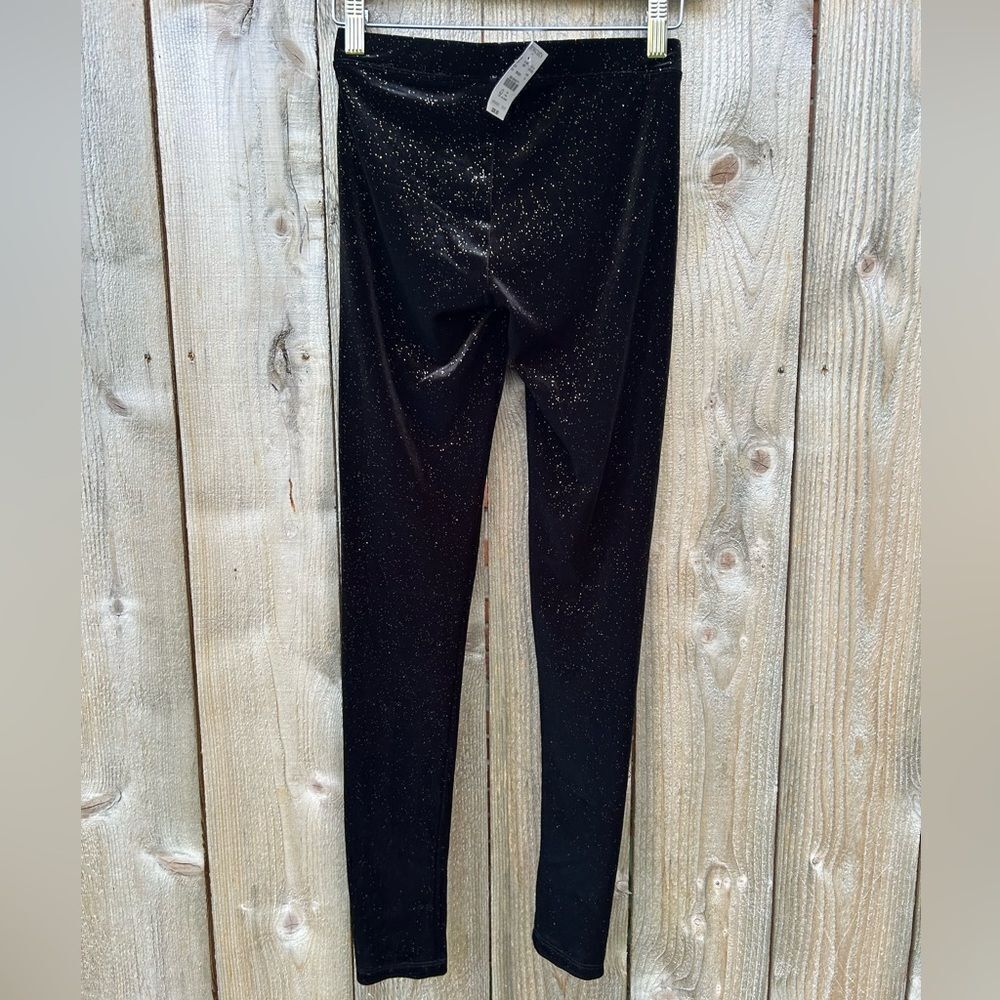 Crewcuts Girls Velour Black Gold Sparkle Leggings